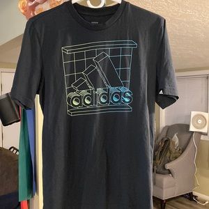 Adidas Mens Navy Blue Graphic Tee Small